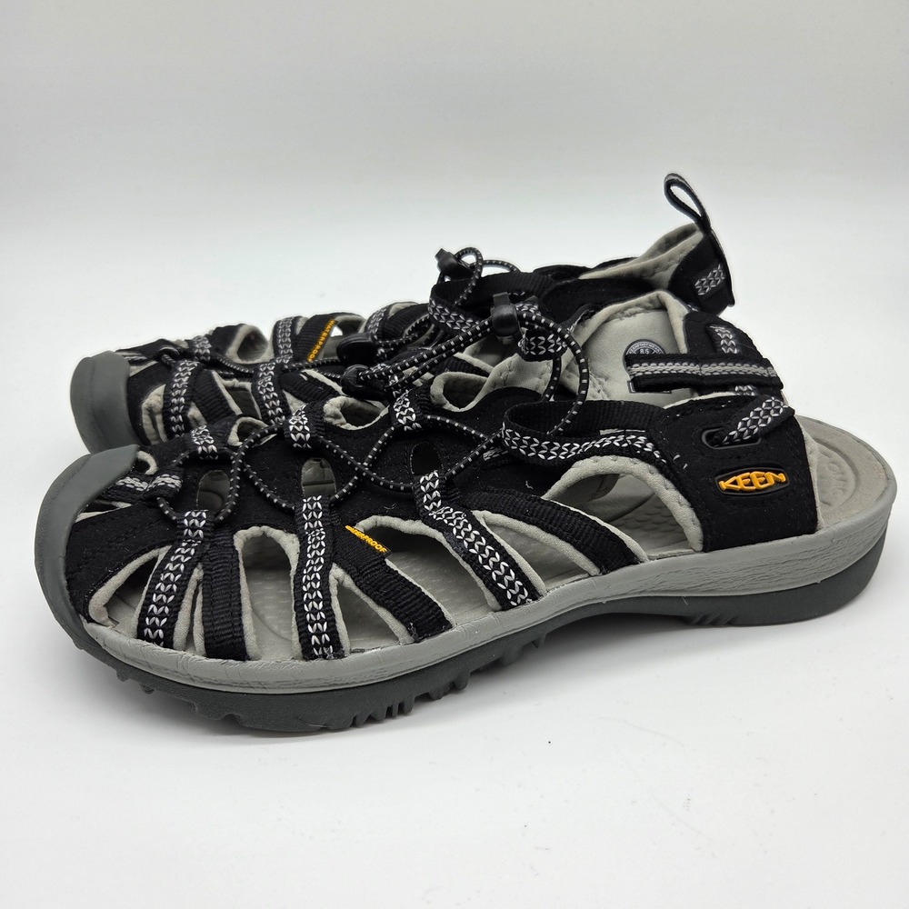 Keen Whisper Sandals Womens 8.5 Black Gray Waterproof Hiking Outdoor 1008448